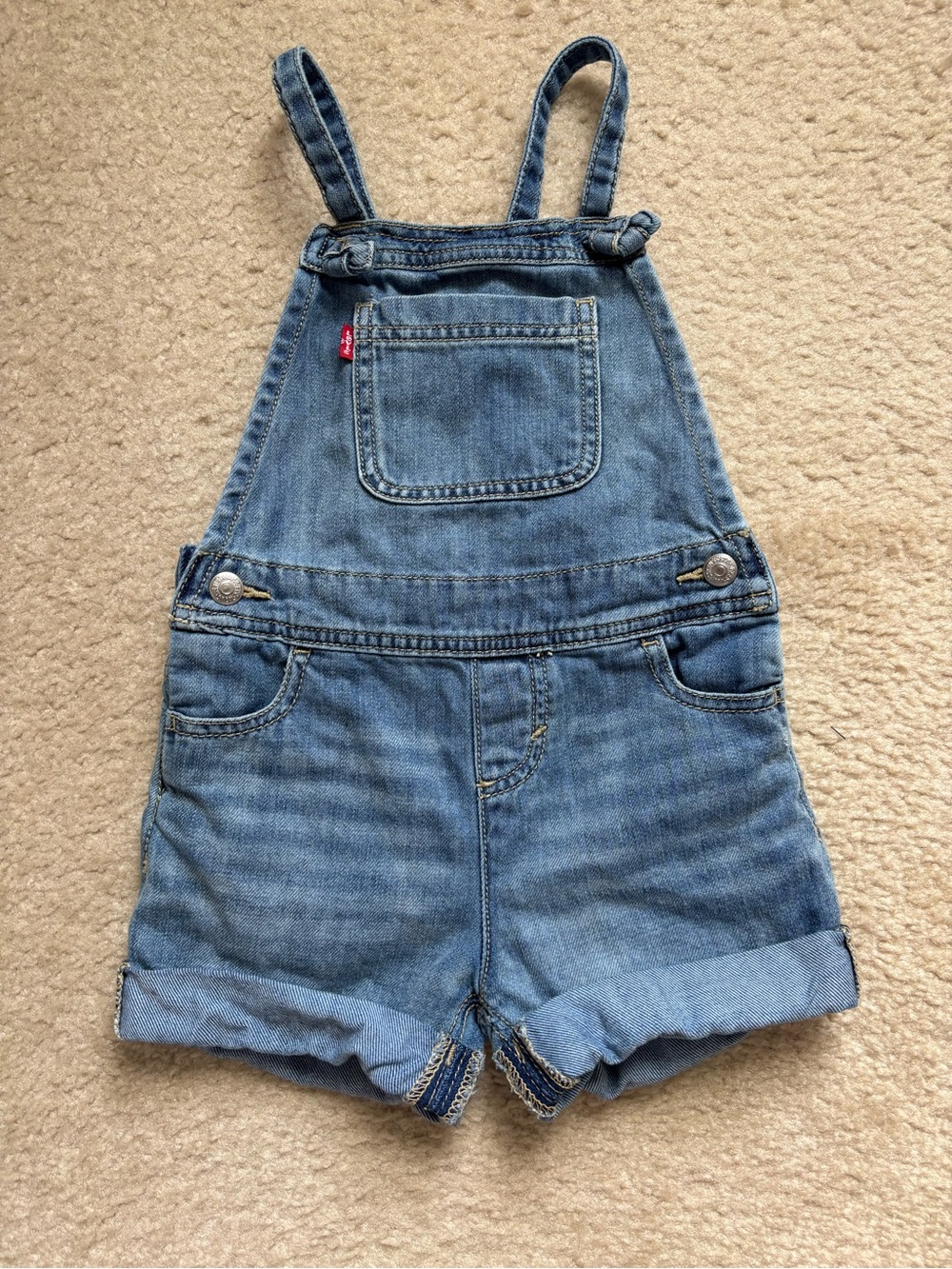 Levi's Girls Blue Denim Shortall Overalls